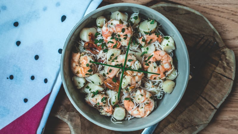 bol gambas saint jacques et vermicelles de riz